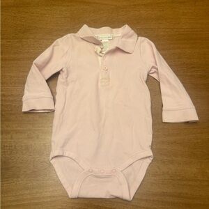Baby Girl Clothes Pottery Barn 6-12 Months Pink Long Sleeve Collar Bodysuit 2007